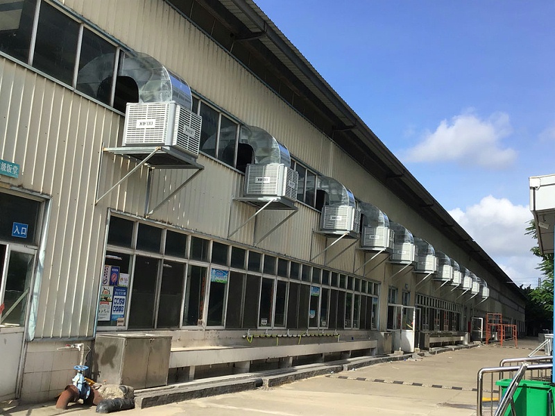 學校飯?zhí)檬程媒禍赝L安裝環(huán)保空調(diào)