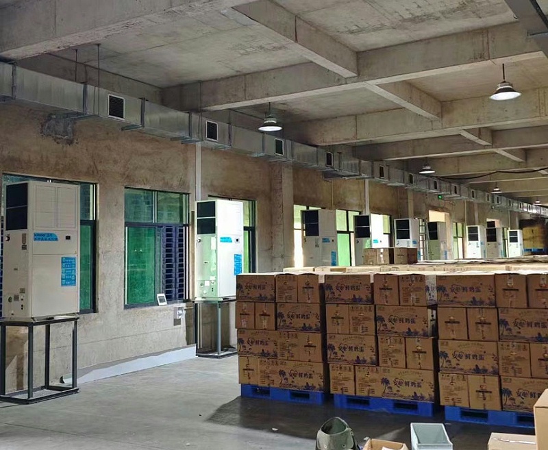 大型雞蛋恒溫倉庫降溫安裝工業(yè)智能節(jié)能空調(diào)(工業(yè)省電空調(diào)-立式軸流機)